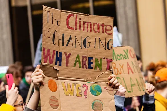 une personne tenant une pancarte lors d'une manifestation